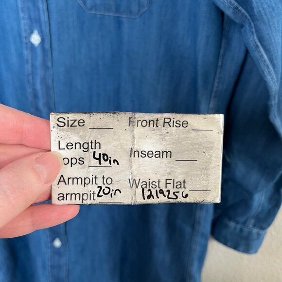 Grayson by Frank and Eileen Womens Cotton Chambray Midi Blue Shirt Dress XS - Picture 8 of 9